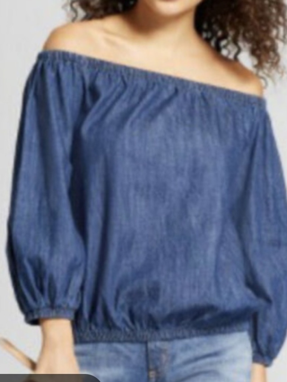 Universal Thread Indigo Off-Shoulder Denim Tunic